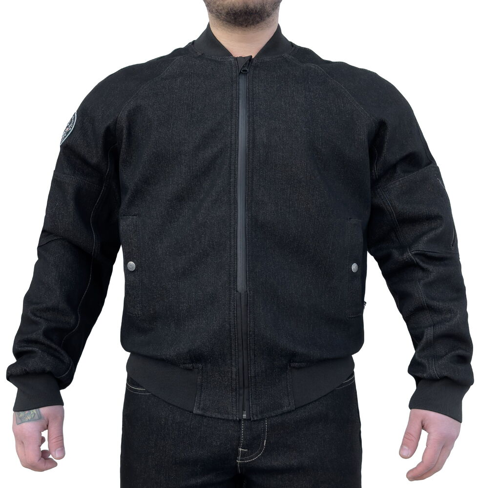 THE BIKER JEANS NIGHT FLIGHT BOMBER  BLACK KORUMALI MONT