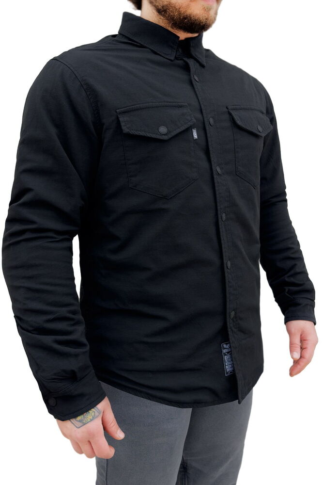 TheBikerJeans Eagle Black Korumalı Motosiklet Gömleği Erkek