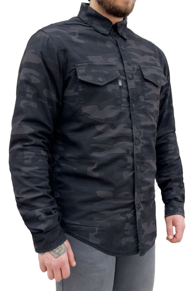 TheBikerJeans Eagle Camo Korumalı Motosiklet Gömleği Erkek
