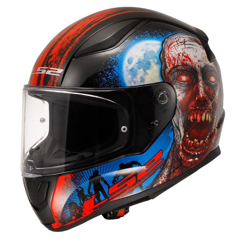 LS2 RAPID 2 ZOMBIE SİYAH-KIRMIZI KASK