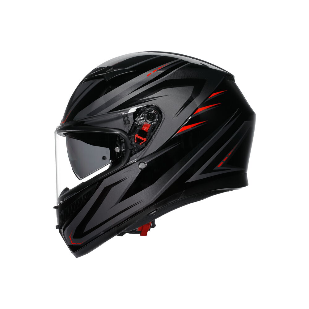 AGV KASK/K3  MPLK SYTH BLACK RED CONFİGURATİON