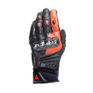 DAINESE ELD/CARBON 4 SHORT LTHR GLOVES BLK FLUO RED #3